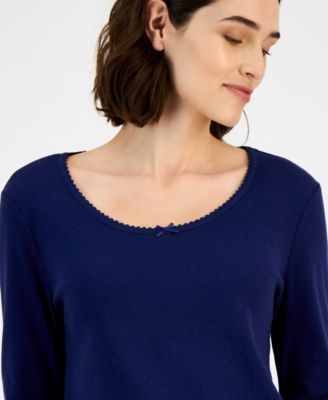 Women's Long Sleeve Pointelle Top, Macy's Exclusive