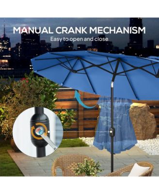 9.5' Double-sided Patio Umbrella with Push Button Tilt,