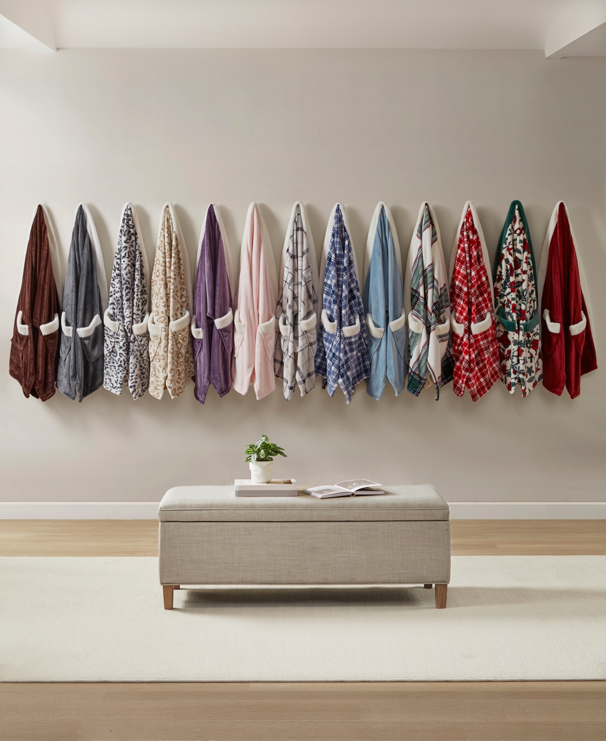 Premier Comfort Cozy Plush Printed Wrap, 50" X 70", Exclusively At Macy's In Blue