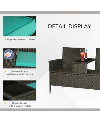 2-in-1 Outdoor Loveseat & Table Set,