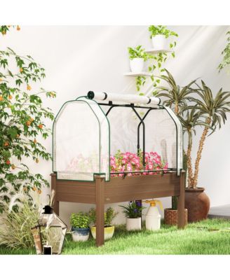 48 x 22 x 46 inch Raised Garden Bed w/ PE Cover,