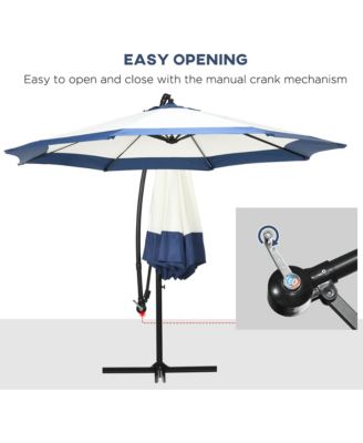 10' Cantilever Umbrella Offset Patio Umbrella w/ Cross Base,