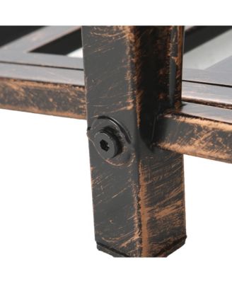 3.3' Metal Arch Zen Garden Bridg with Safety Siderails,