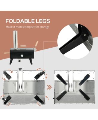 Outdoor Pizza Oven with Rotating Stone, 12" Wood Fi Pizza Maker