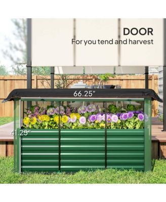 Galvanized Raised Garden Bed with Crop Cage & Shade Cloth,