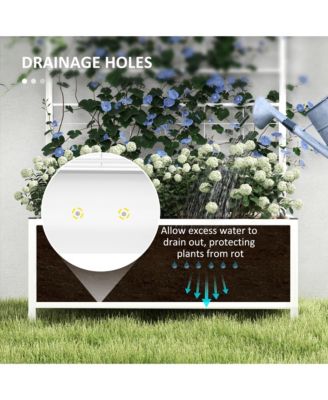 Galvanized Raised Garden Bed with Trellis Planter Box,