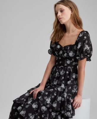 Petite Lace Trim Babydoll Dress