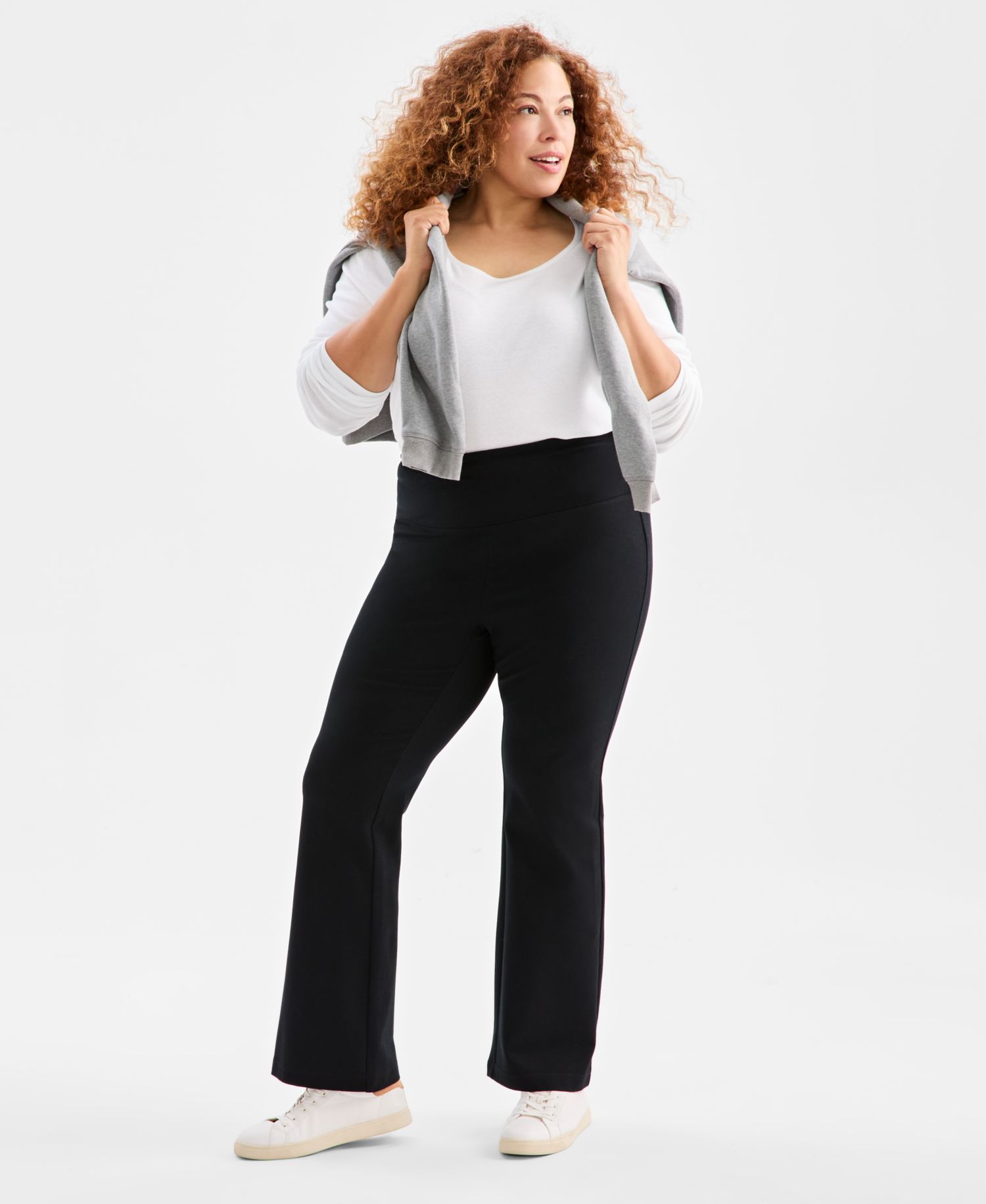 Plus Size High-Rise Bootcut Ponte Pants