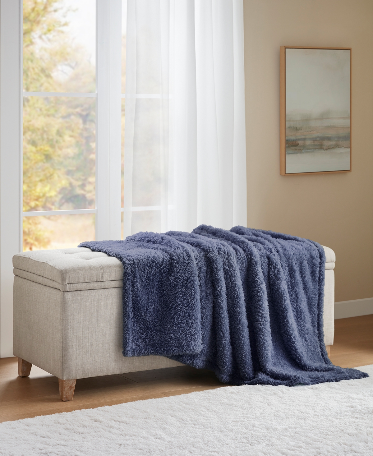 Premier Comfort Cozy Fluffy Throw Blanket, 50" X 60" In Multi