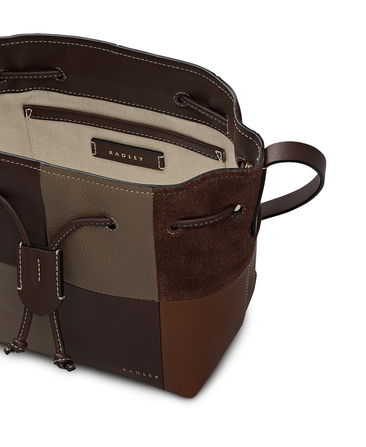 Radley London York Mews Patchwork Mini Drawstring Shoulder Bag In Brown