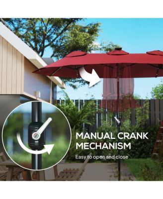 9.7' Double-sided Patio Umbrella with Tilt, Wine