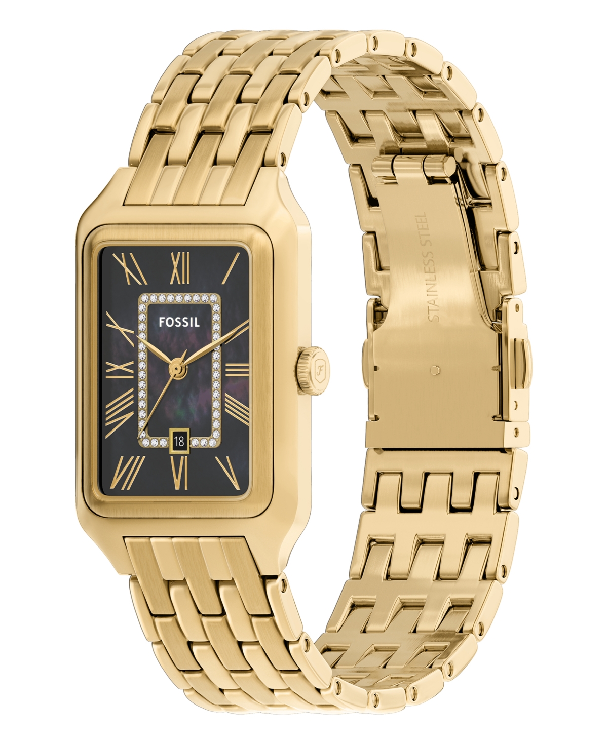 Fossil Women's Raquel Three-hand Date Gold-tone Stainless Steel Watch, 26mm In Gold