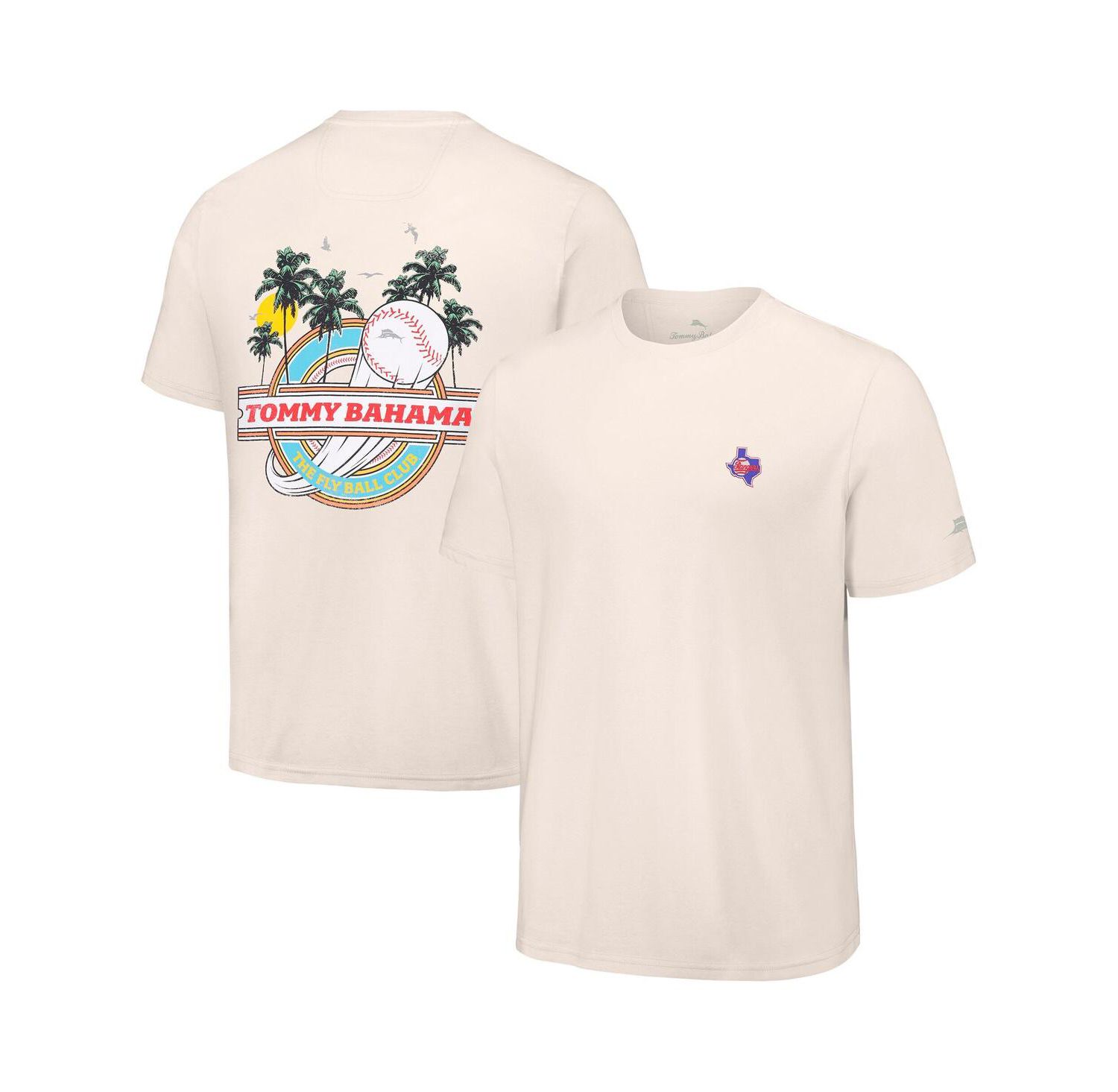 Men's Cream Texas Rangers Fly Ball Club T-Shirt