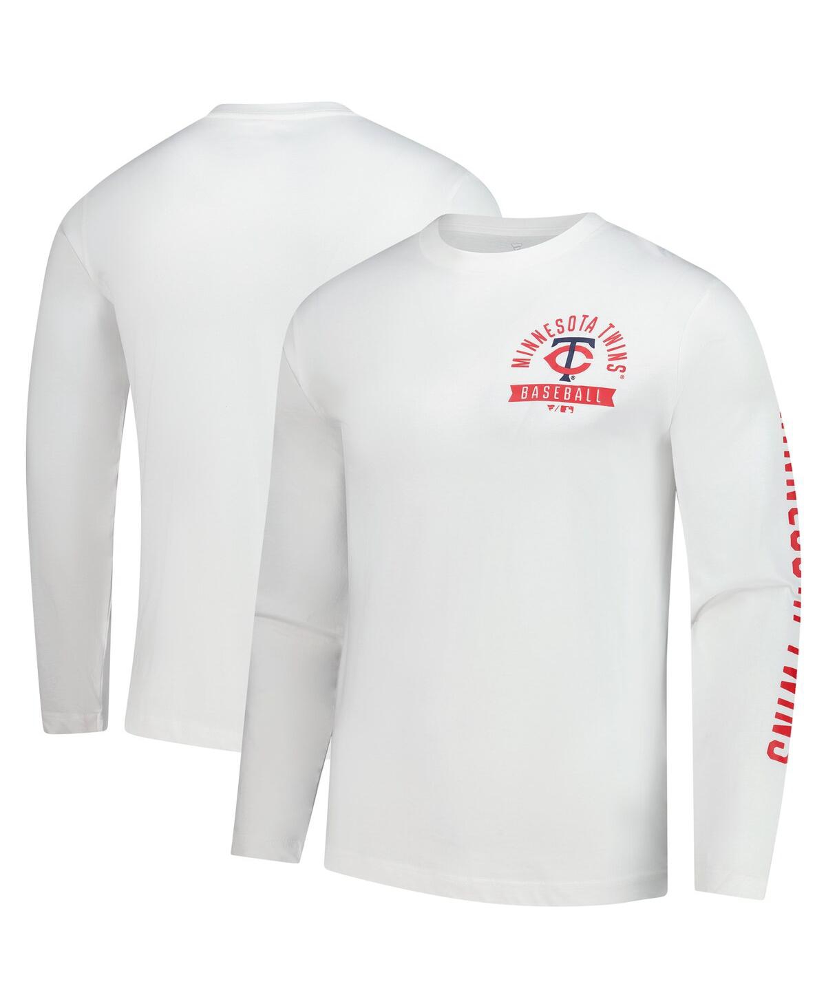 Men's White Minnesota Twins Press Box Long Sleeve T-Shirt - White