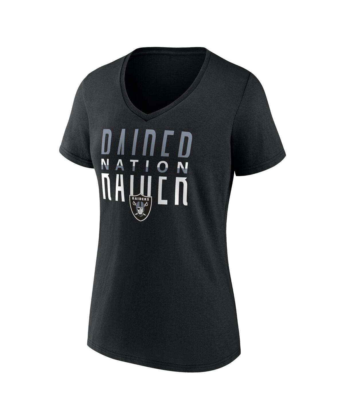 Fanatics Women's Black Las Vegas Raiders Back Home Again V-neck T-shirt In Black