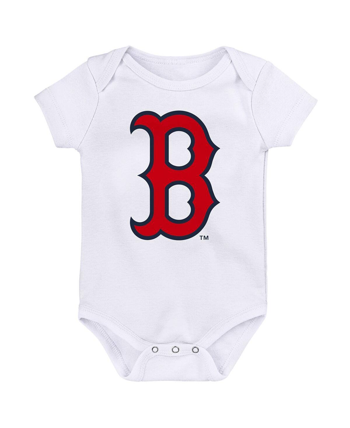 Outerstuff Baby Boys And Girls Red/navy/white Boston Red Sox Minor League Player 3-pack Bodysuit Set In Multi