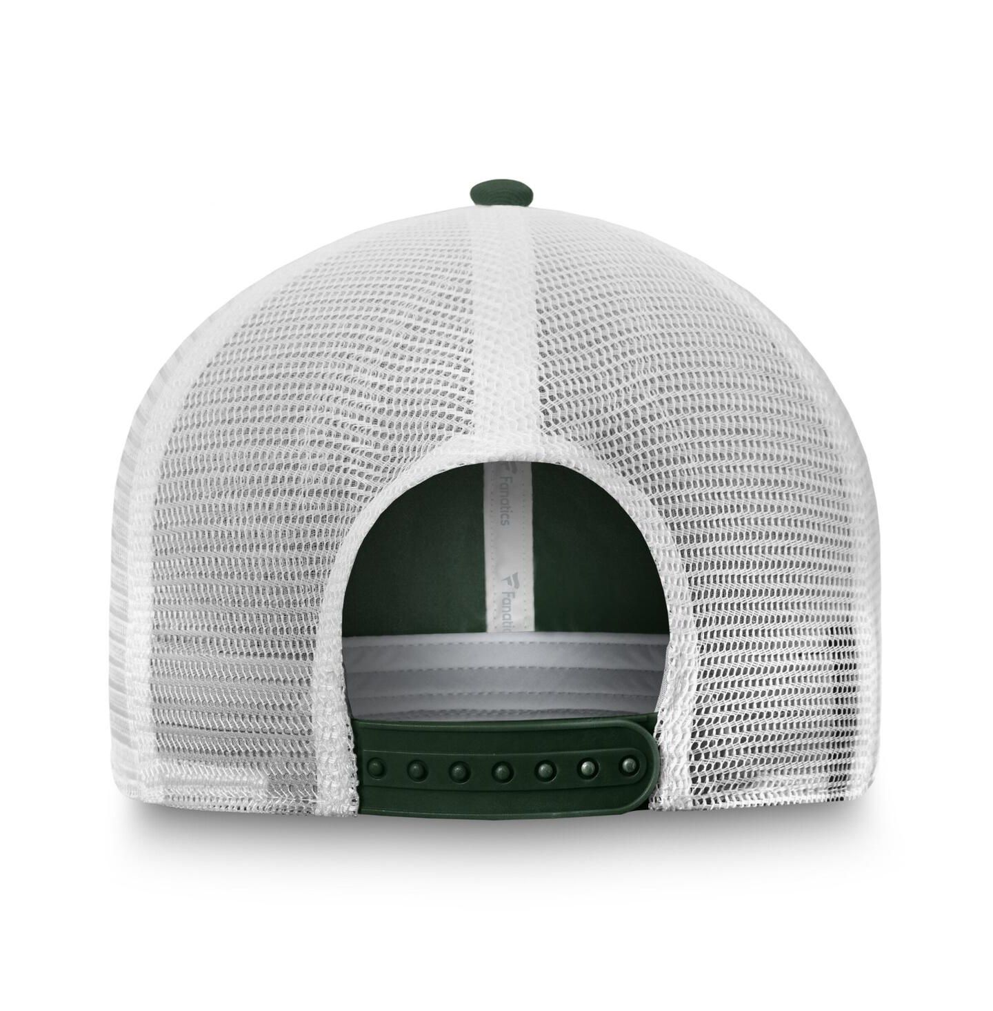 Мужская кепка Fanatics Green/White Minnesota Wild Core Primary Logo Trucker Adjustable Hat — фото 4