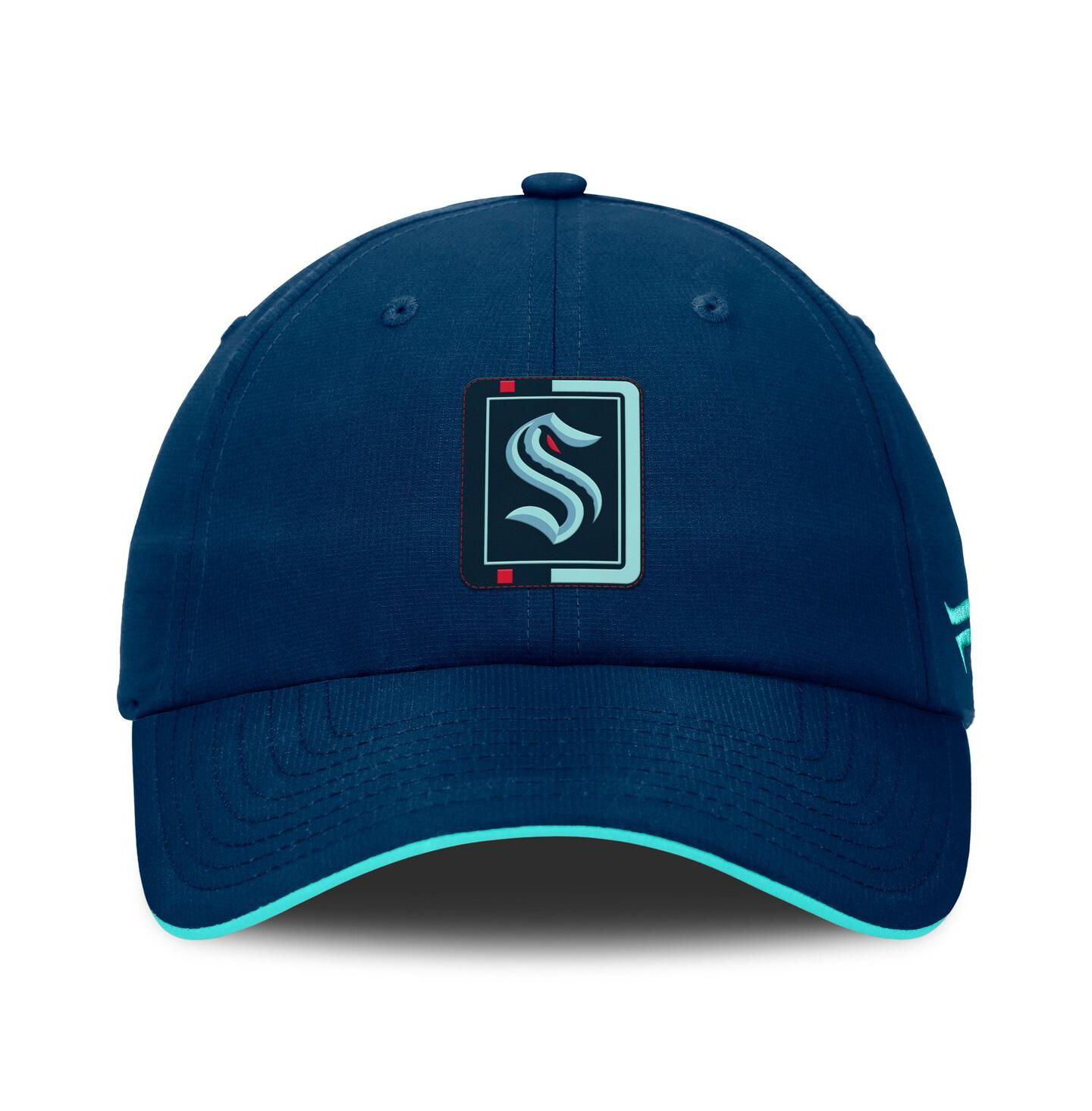 Мужская кепка Fanatics Navy/Light Blue Seattle Kraken Authentic Pro Ripstop Adjustable Hat — фото 2
