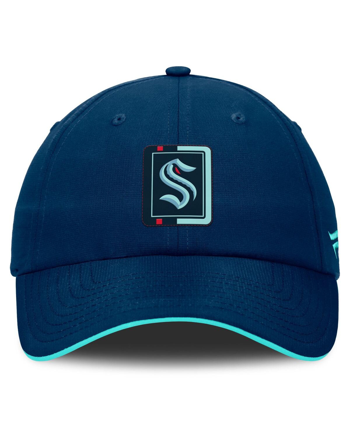 Fanatics Men's Navy/light Blue Seattle Kraken Authentic Pro Ripstop Adjustable Hat In Multi