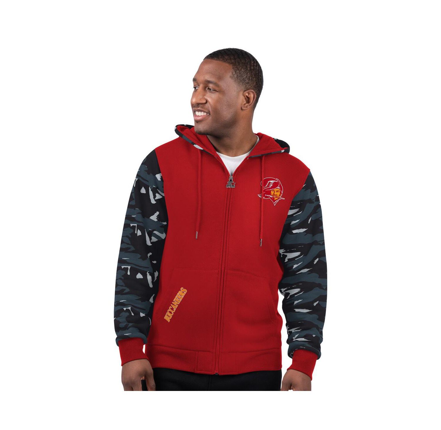 Men's Red/Gray Tampa Bay Buccaneers Thursday Night Gridiron Vintage Logo Full-Zip Hoodie