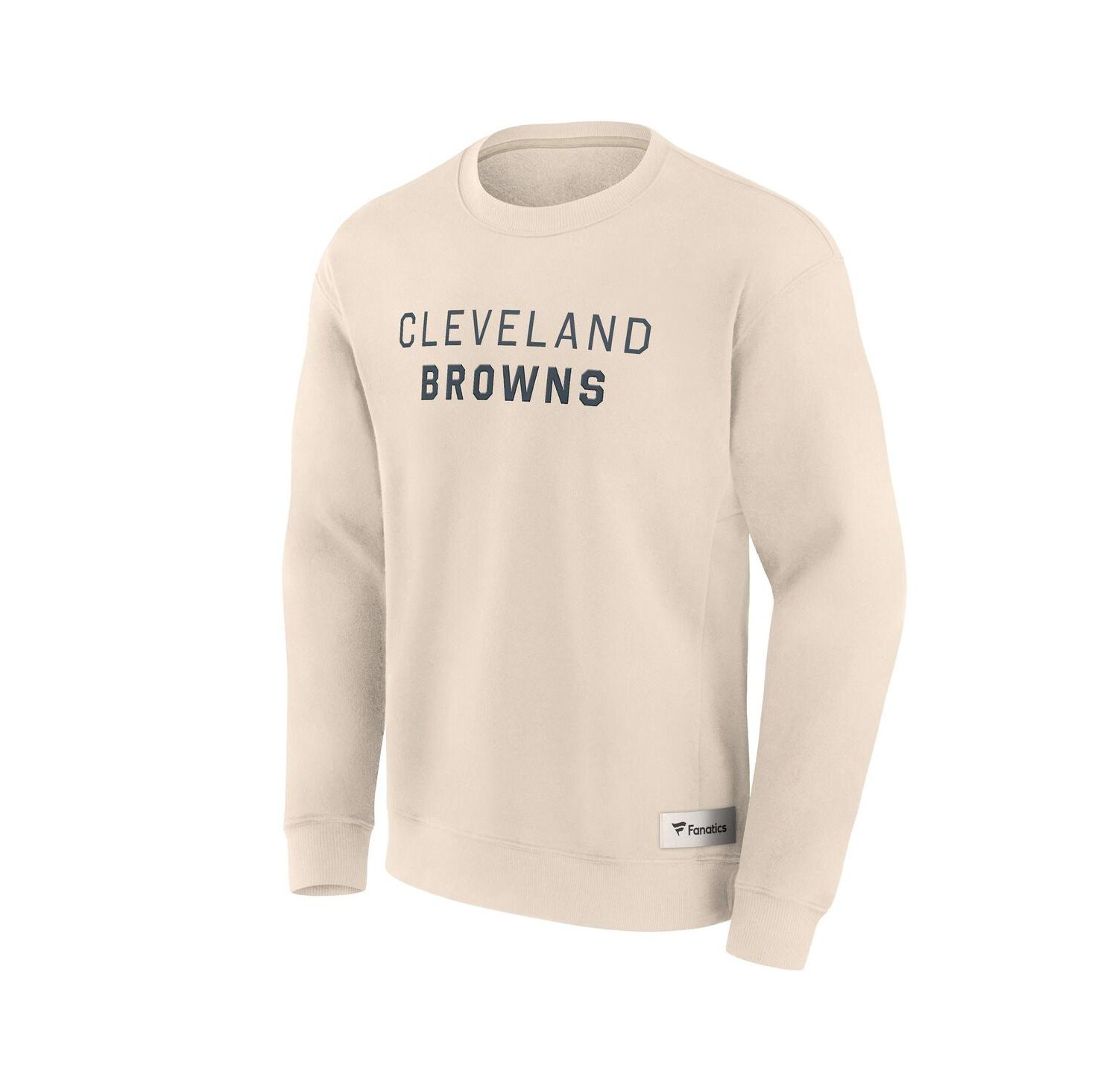Men's Cream Cleveland Browns Elements Future Ground Lettering Pullover Sweatshirt