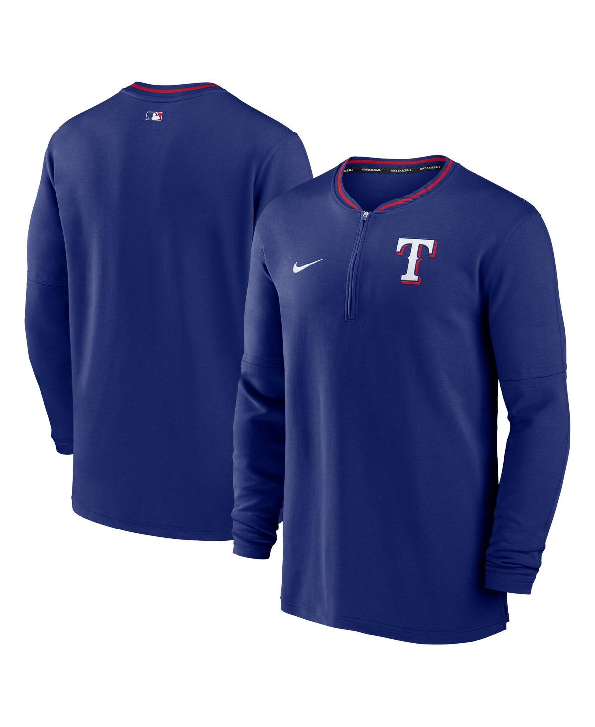 Men's Royal Texas Rangers Authentic Collection Performance Half-Zip Pullover Sweatshirt - Royal