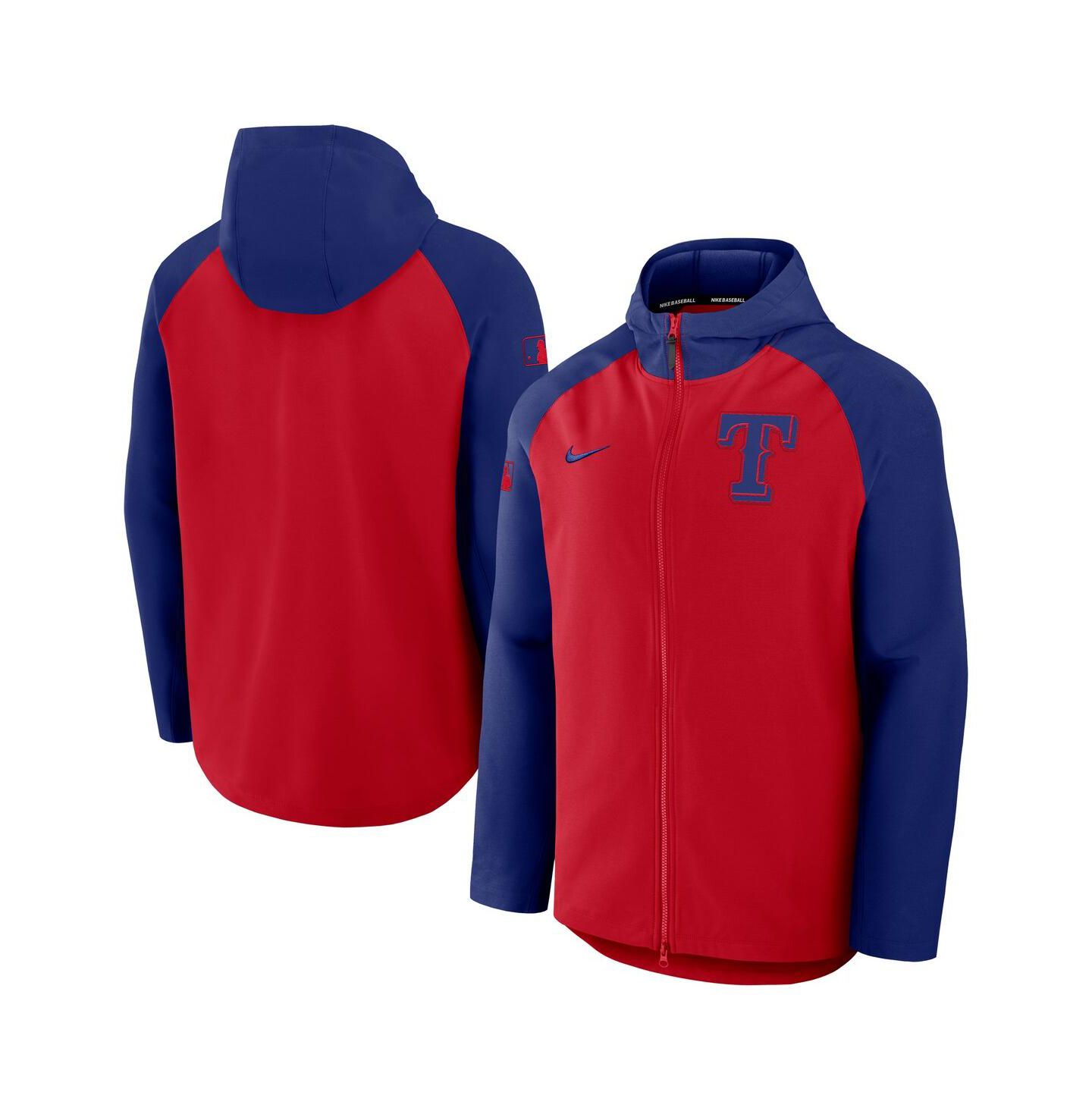 Мужская куртка Nike Red/Royal Texas Rangers Authentic Collection Raglan Performance Full-Zip — фото 1