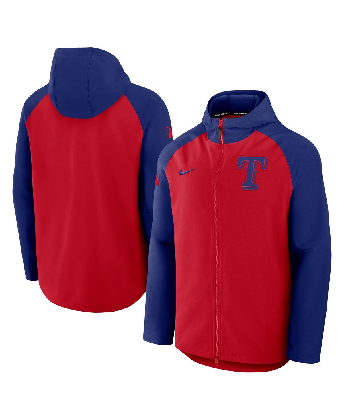 Men's Red/Royal Texas Rangers Authentic Collection Raglan Performance Full-Zip Jacket - Red, Royal