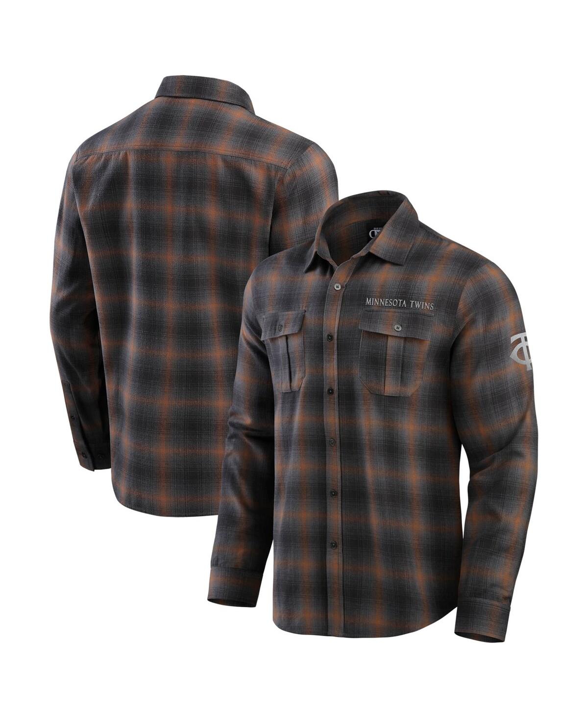 Darius Rucker Collection by Fanatics Men's Tan Minnesota Twins Classic Flannel Long Sleeve Button-Up Shirt - Tan