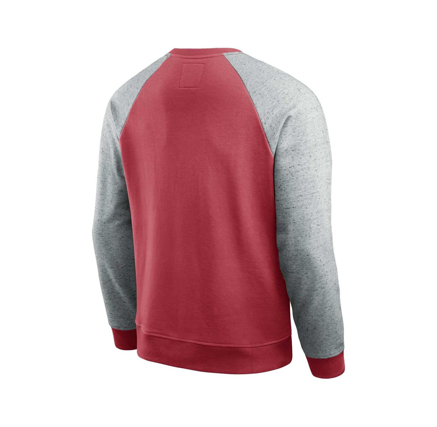 Men's Scarlet/Heather Gray San Francisco 49ers Color Block Pullover Sweatshirt