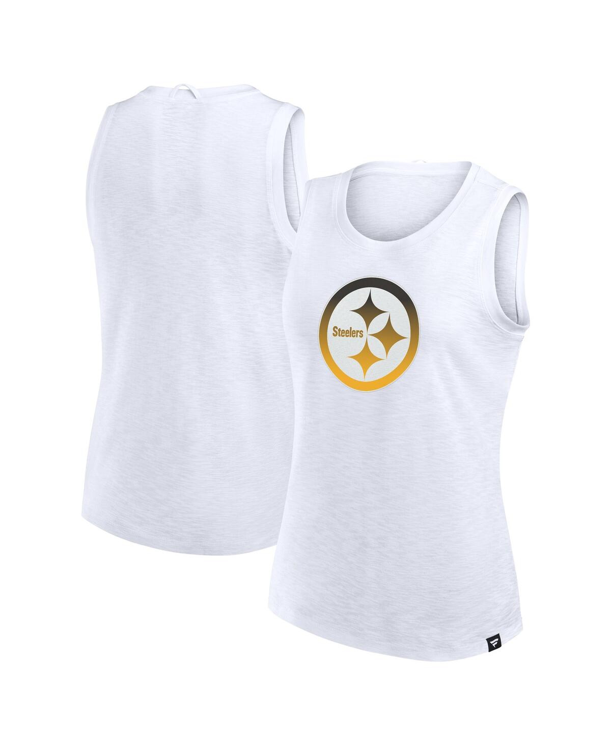 Women's White Pittsburgh Steelers Slub Tank Top - White