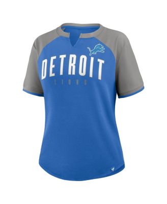 Women's Blue/Silver Detroit Lions Height Advantage T-Shirt