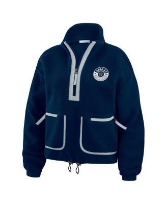 Women's Navy Dallas Cowboys Polar Fleece Half-Zip Jacket
