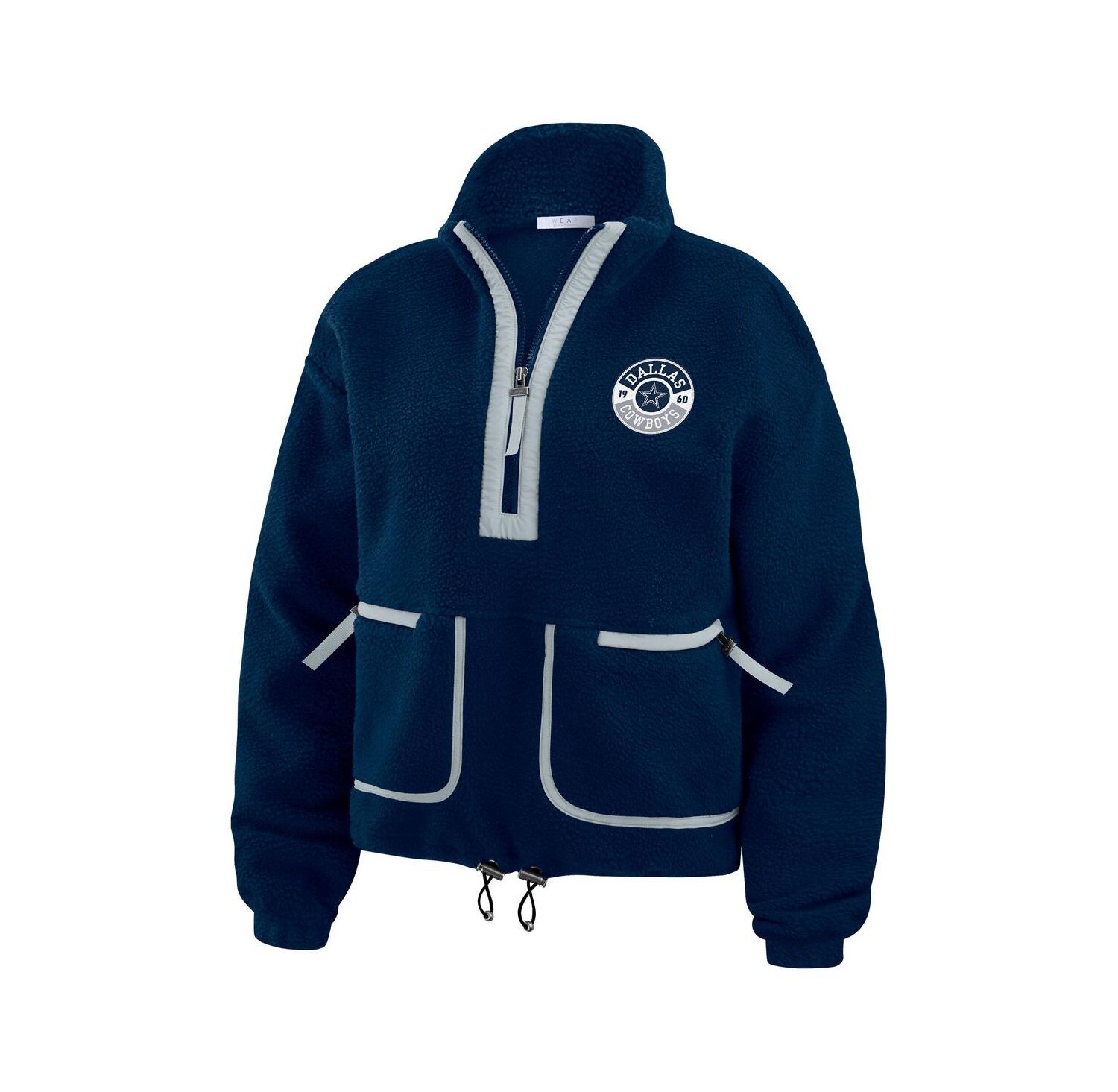 Women's Navy Dallas Cowboys Polar Fleece Half-Zip Jacket