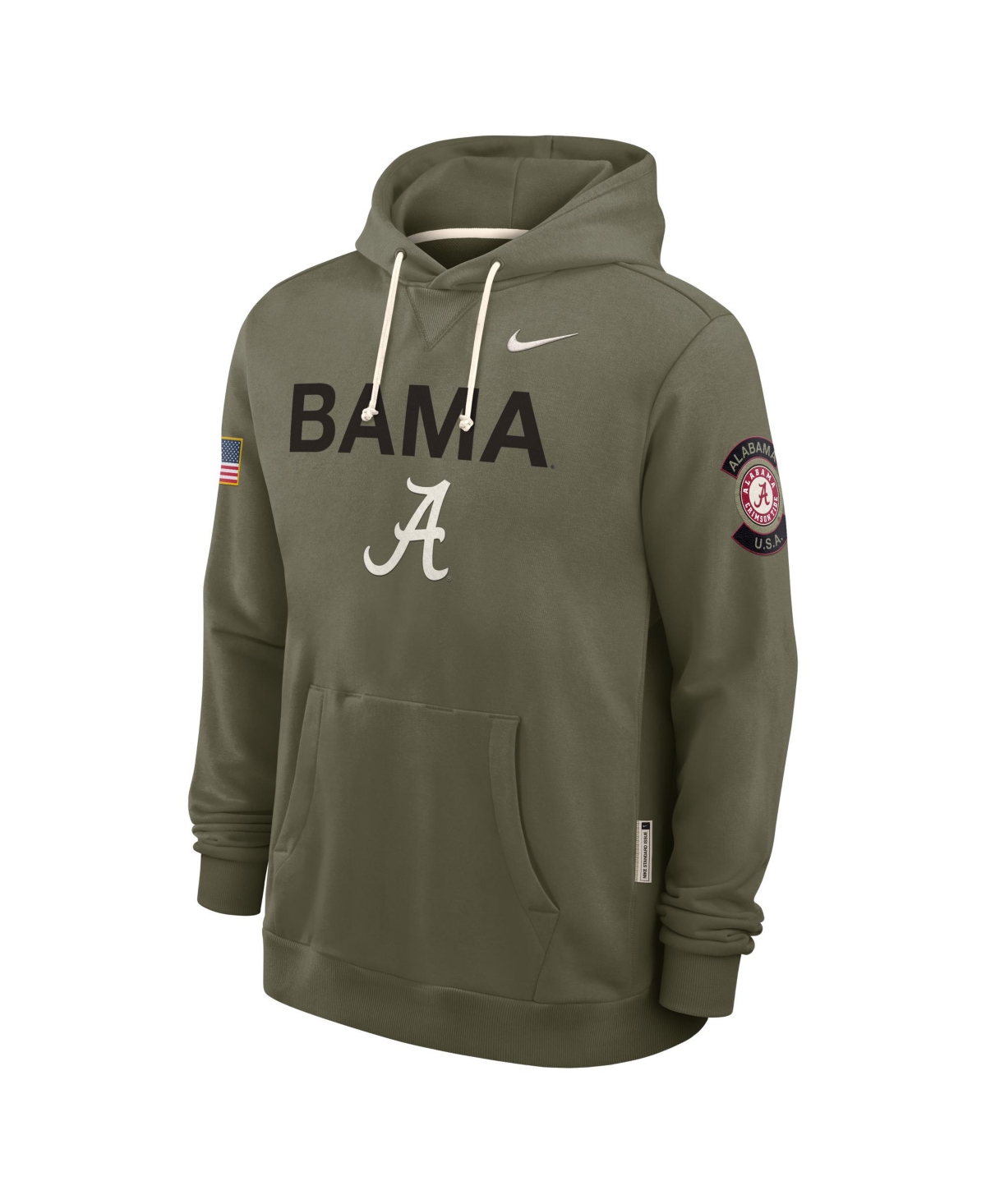 Nike Men's Olive Alabama Crimson Tide 2025 Military Appreciation Performance Pullover Hoodie