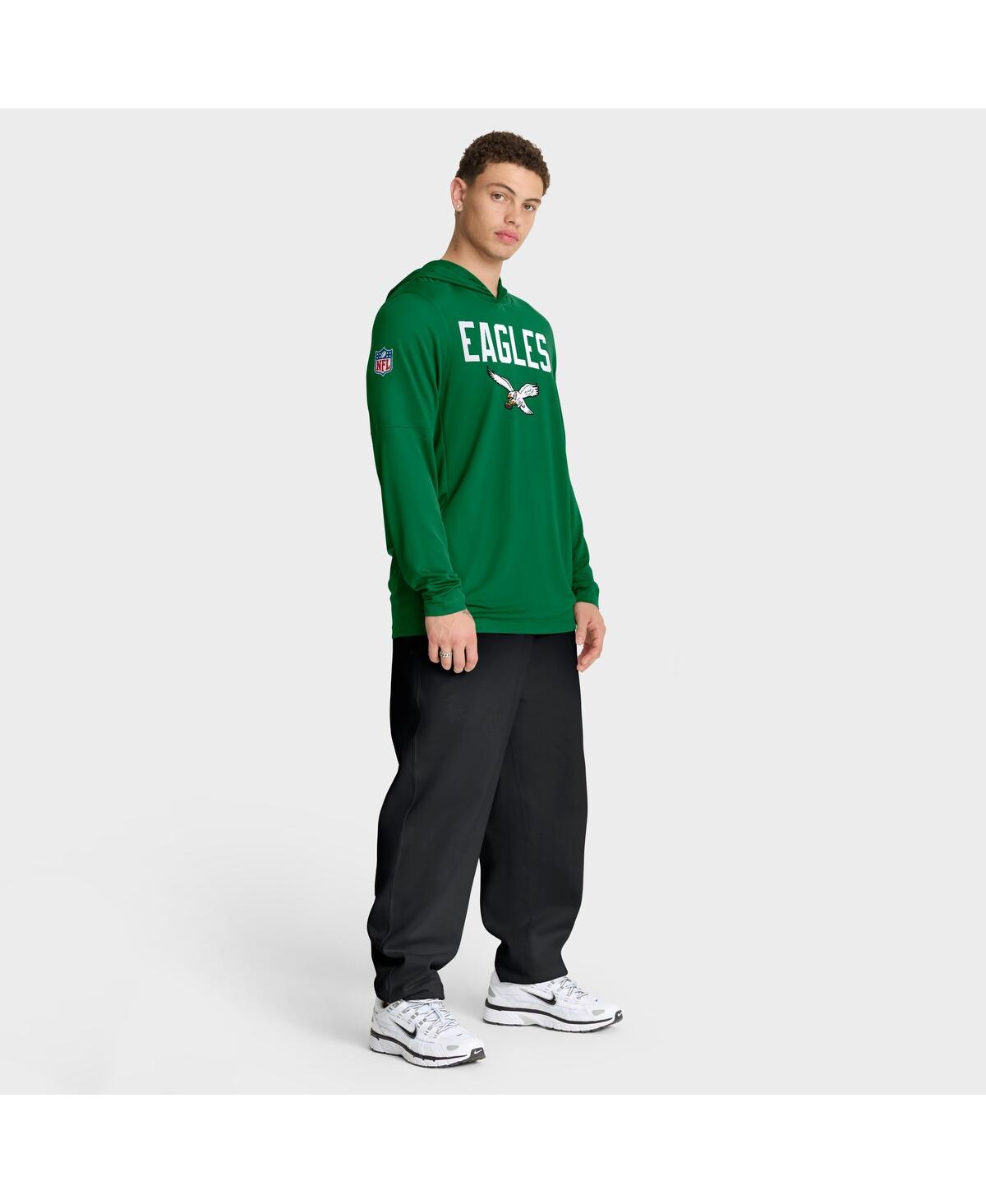 Nike Green Philadelphia Eagles Alt Pack Pass Accuracy Performance Long Sleeve Hoodie T-shirt In Green