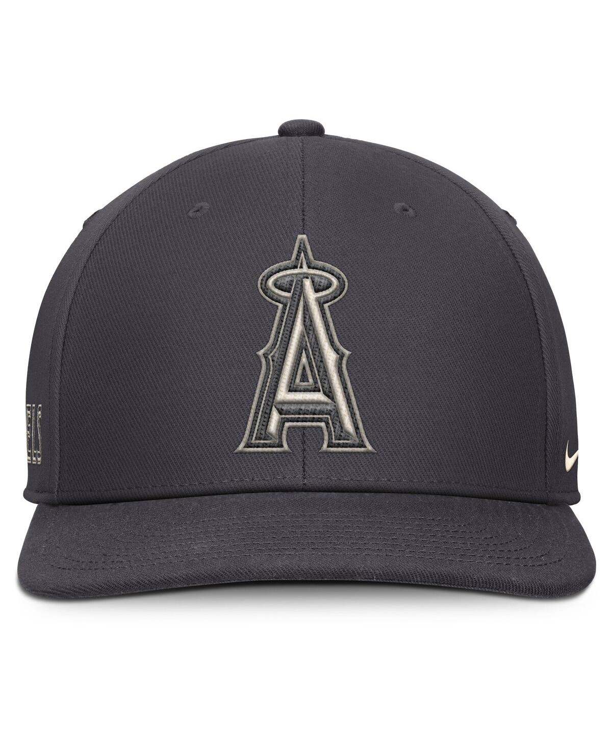 Nike Men's Anthracite Los Angeles Angels Statement Pro Snapback Hat In Gray