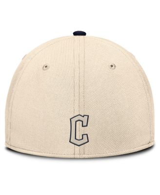Men's Natural/Navy Cleveland Guardians Statement Rise Performance Flex Hat
