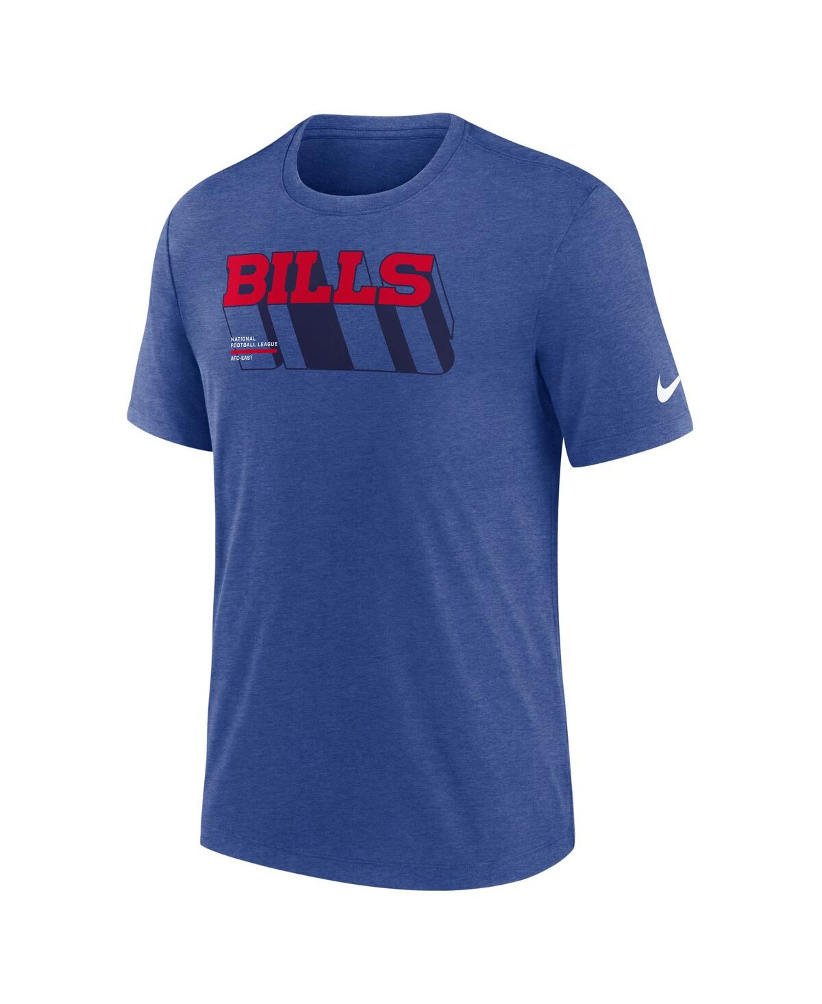 Nike Heather Royal Buffalo Bills Long Pass Tri-blend T-shirt In Blue