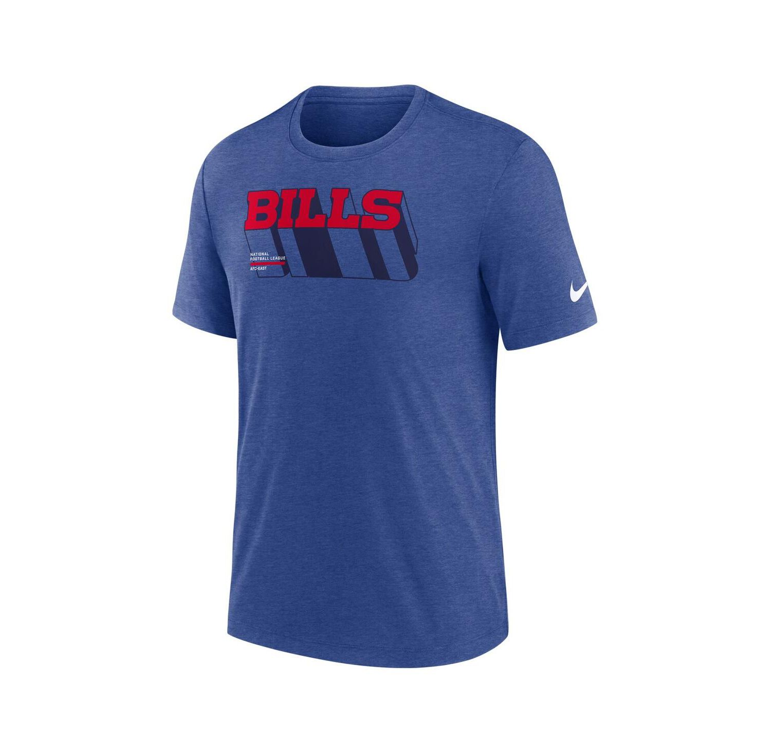 Men's Heather Royal Buffalo Bills Long Pass Tri-Blend T-Shirt