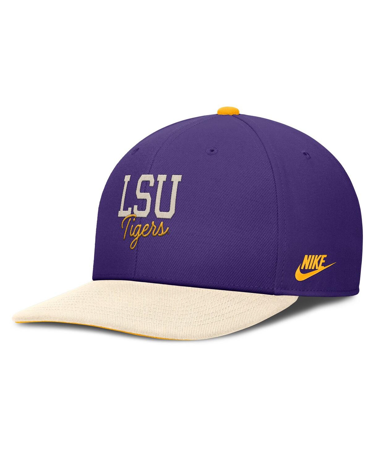 Nike Men's Purple/cream Lsu Tigers Pro Legacy Script Snapback Hat