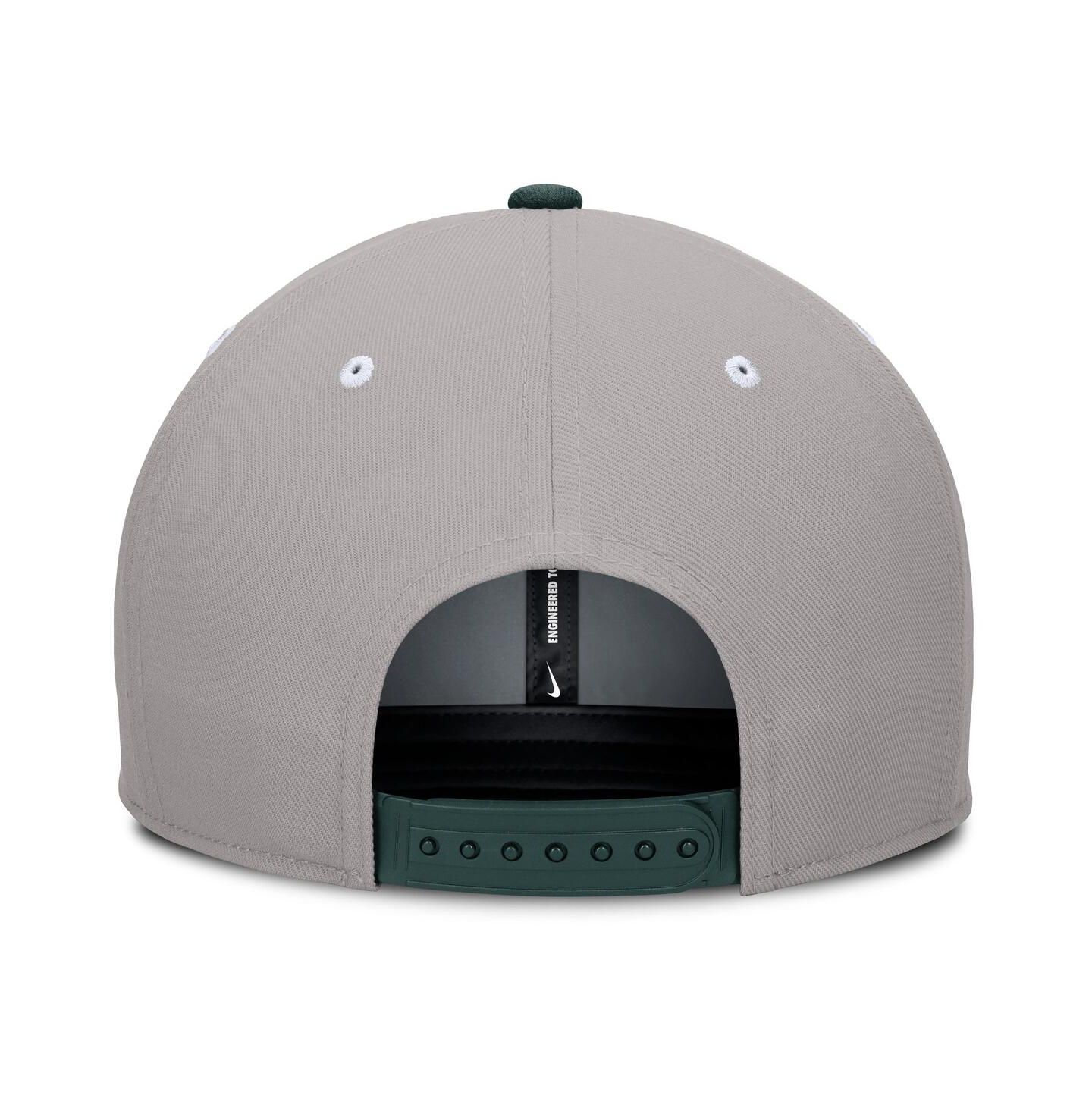 Мужская кепка Nike Green/Gray Michigan State Spartans Prep Pro Performance Snapback Hat — фото 4
