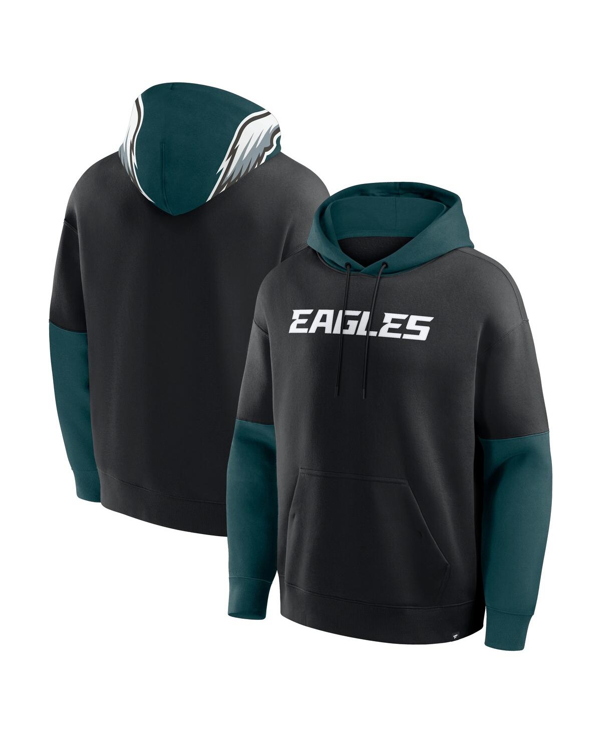 Men's Black Philadelphia Eagles Helmet Pullover Hoodie - Black
