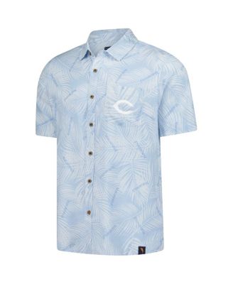 Men's Blue Cincinnati Reds Linen Party Button-Up Shirt
