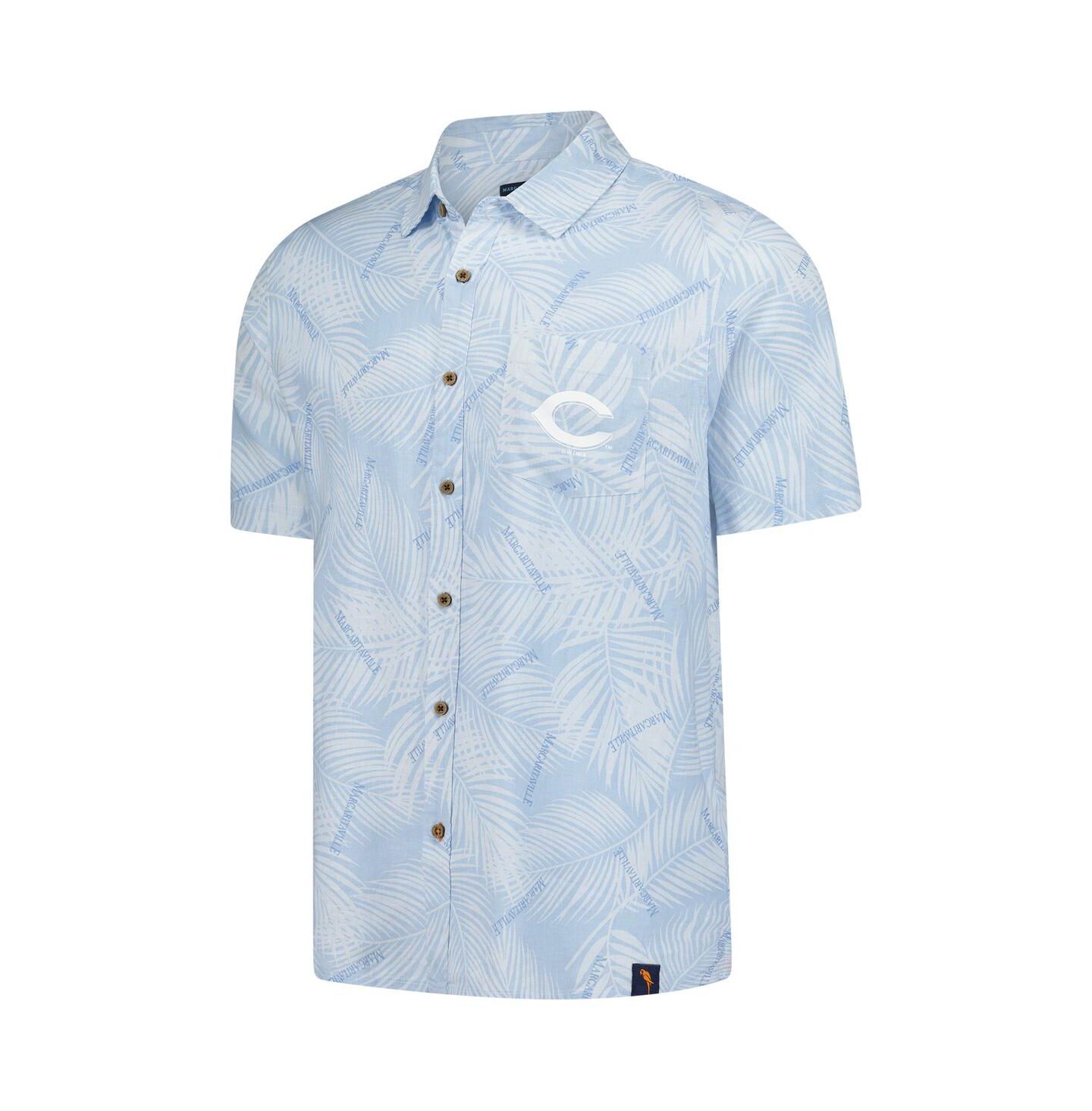 Мужская рубашка Margaritaville Blue Cincinnati Reds Linen Party Button-Up — фото 2