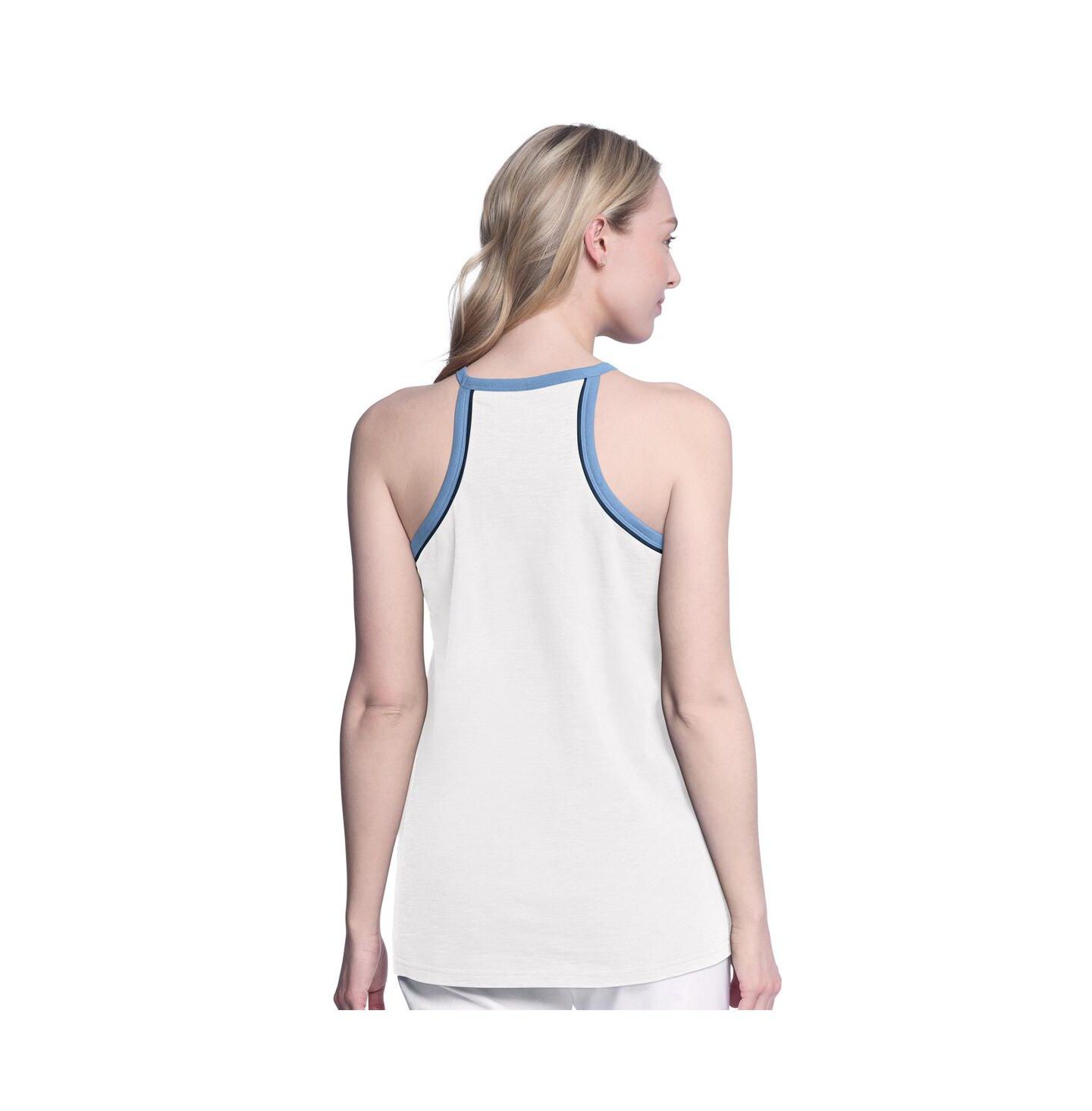 Женский топ G-III 4Her by Carl Banks White Memphis Grizzlies Curveball Racerback Scoop Neck Slub — фото 2