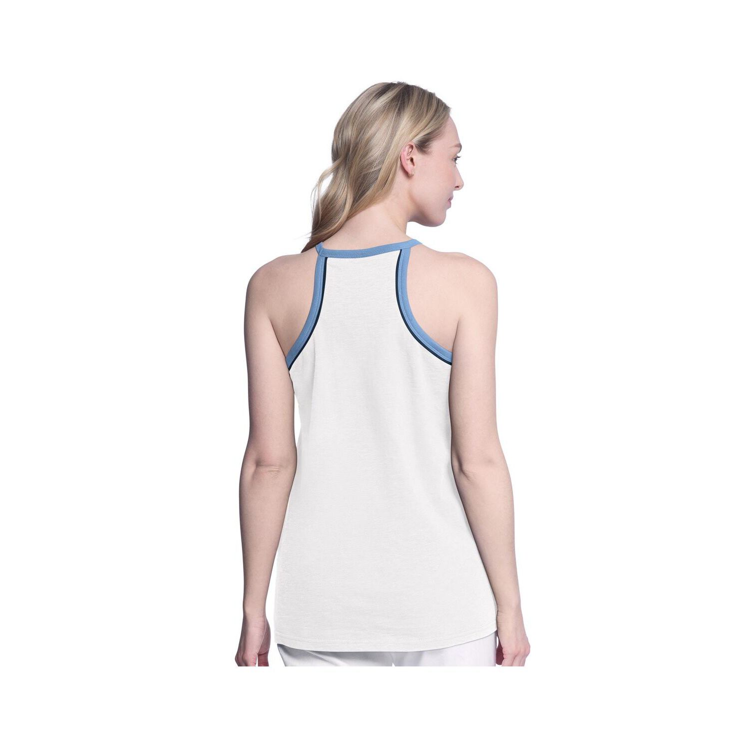 Women's White Memphis Grizzlies Curveball Racerback Scoop Neck Slub Tank Top