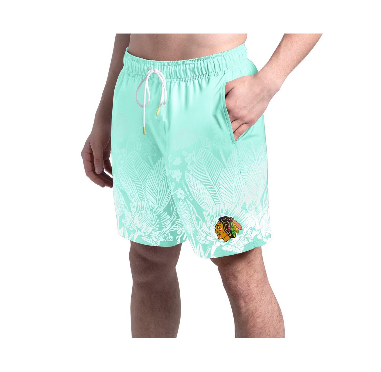 Men's Mint Chicago Blackhawks Lagoon Fiesta Swim Shorts
