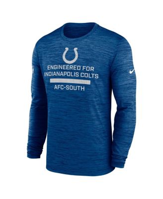 Men's Royal Indianapolis Colts Sideline Velocity Performance Long Sleeve T-Shirt