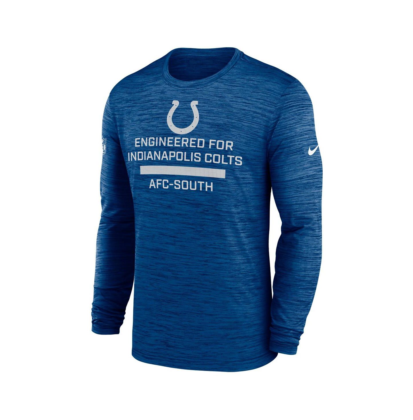 Мужская футболка Nike Royal Indianapolis Colts Sideline Velocity Performance Long Sleeve — фото 2